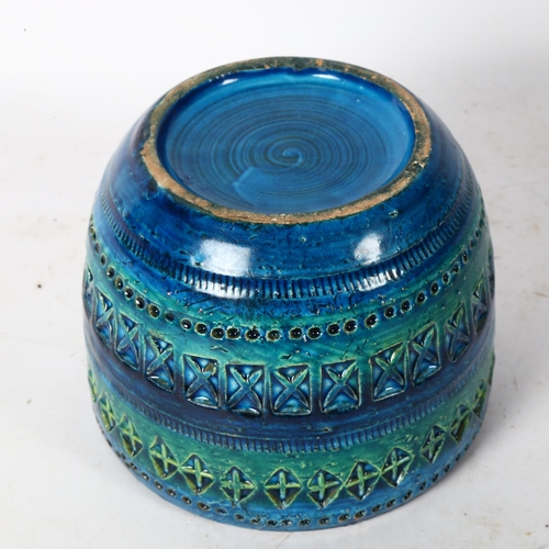 788 - ALDO LONDI for BITOSSI - a textured blue glazed jardiniere, diameter 15.5cm