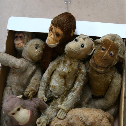 793 - A collection of 12 soft Plush monkeys, including 4 jointed etc