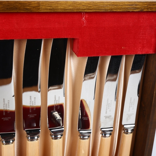 908 - ENSEE LTD - a canteen of Sheffield plate cutlery in Springtime pattern for 6 people, including carvi... 