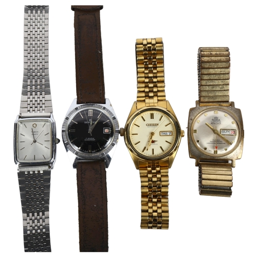 941 - 4 lady's and gent's wristwatches, including a gent's Services wristwatch, a Citizen automatic, and a... 