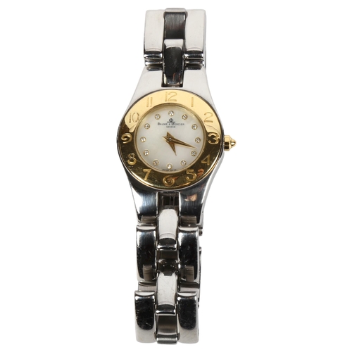 944 - A lady's Baume Mercia quartz wristwatch, with gold plated bezel