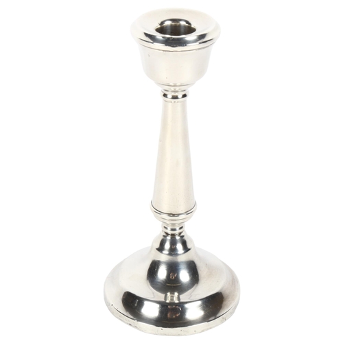 950 - George V single silver tapered candlestick, height 16cm, hallmarks Birmingham 1928