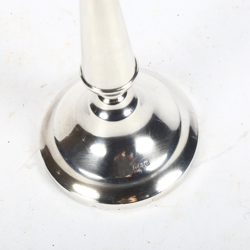 950 - George V single silver tapered candlestick, height 16cm, hallmarks Birmingham 1928