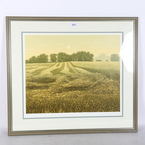 2807 - Kenneth Leech, limited edition lithograph, harvest moon, 141/200, 59cm x 65cm overall, framed, and w... 