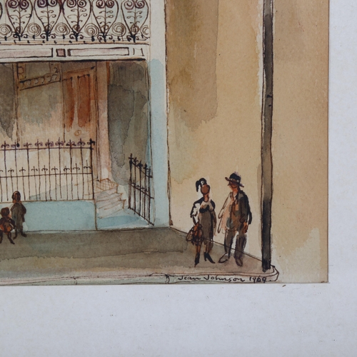 2816 - Jean Johnson, watercolour, the nurse's quarters at Sidney Eye Hospital, signed and dated 1961, 46cm ... 