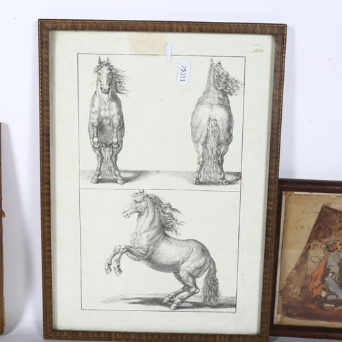 2823 - William Henry Hunt, watercolour and pencil sketch, horse head study, 