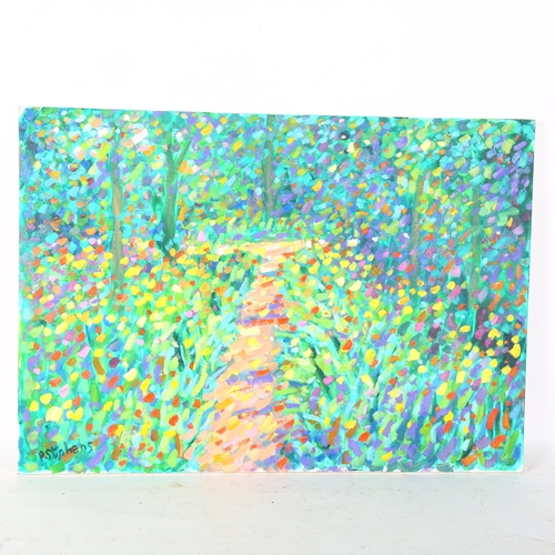 2826 - Paul Stephens, oil on canvas, Monet's garden, 42cm x 60cm, unframed