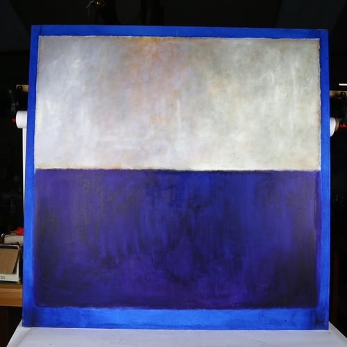 2835 - Cordero, 2 large oils on canvas, abstract studies, 127cm x 127cm