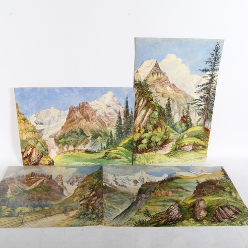 2845 - Lieutenant Cornwall J A Armstrong RE, 6 original watercolours, scenes of the Matterhorn and Alps