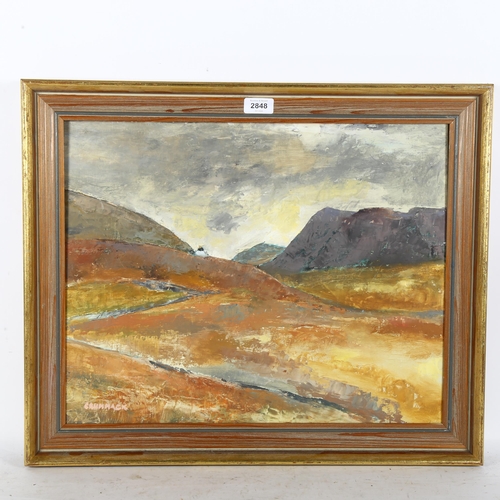 2848 - Jean Crummack, oil on board, landscape, signed, 40cm x 50cm, framed