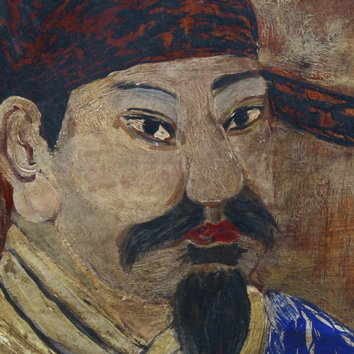 2849 - Oil on panel, study of an Oriental gentleman