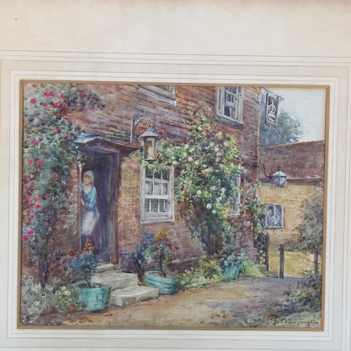 2851 - J Shaw-Crompton RI, watercolour, a figure in a doorway, a Rowley Gallery label verso, image 23cm x 2... 