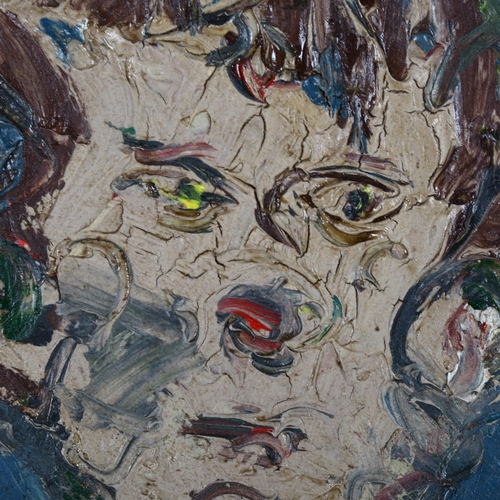 2904 - A mid-century style impasto oil on board, portrait study, 61cm x 38cm, unframed