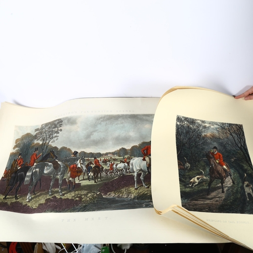 2909 - 22 various Antique coloured hunting prints, including Herring's foxhunting scenes etc