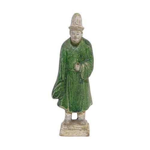 121 - An Antique glazed terracotta figure, height 24cm