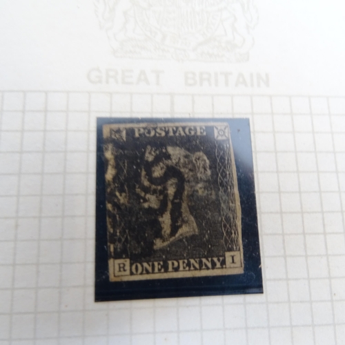 152 - A group of stamps to include a 19th century Penny Black, lettered RI with 4 margins both sides sligh... 