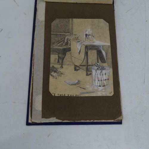 490 - Album containing cartoon drawings and sketches, circa 1900