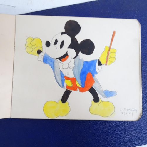 490 - Album containing cartoon drawings and sketches, circa 1900