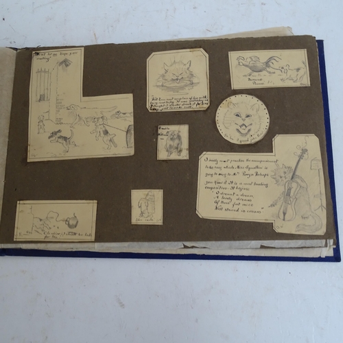 490 - Album containing cartoon drawings and sketches, circa 1900