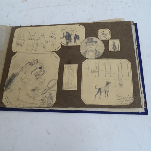 490 - Album containing cartoon drawings and sketches, circa 1900