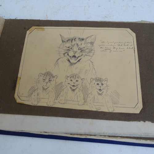 490 - Album containing cartoon drawings and sketches, circa 1900