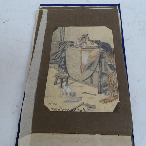 490 - Album containing cartoon drawings and sketches, circa 1900