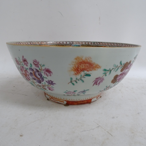 780 - 18th/19th century table centre bowl, with hand painted enamel decoration, diameter 26cm