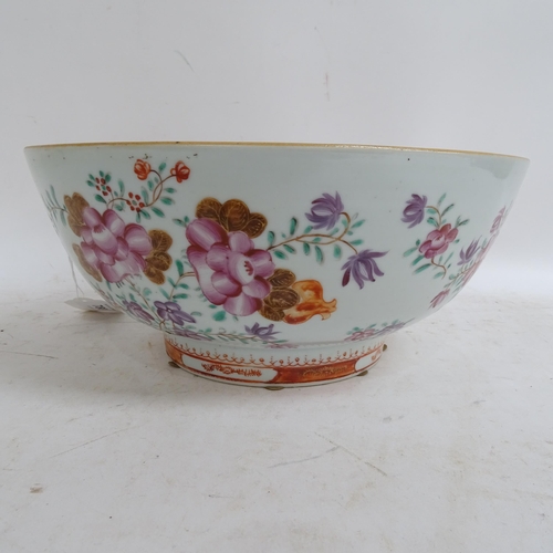 780 - 18th/19th century table centre bowl, with hand painted enamel decoration, diameter 26cm