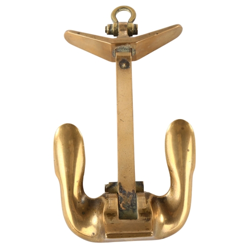 113 - A bronze advertising ornamental ship's anchor, inscribed Wood's Patent, length 16cm