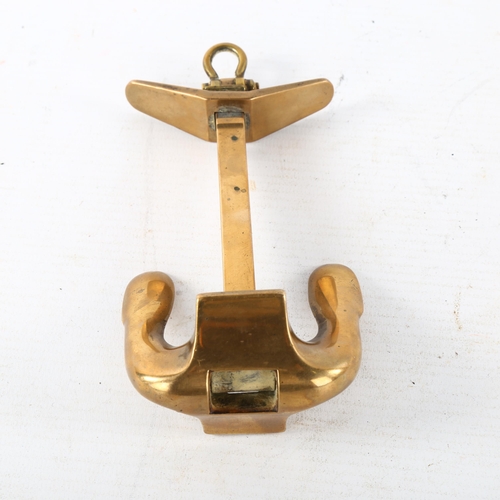 113 - A bronze advertising ornamental ship's anchor, inscribed Wood's Patent, length 16cm