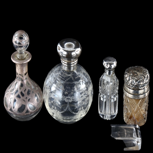 117 - A group of 5 glass smelling salt jars and perfume bottles (5)