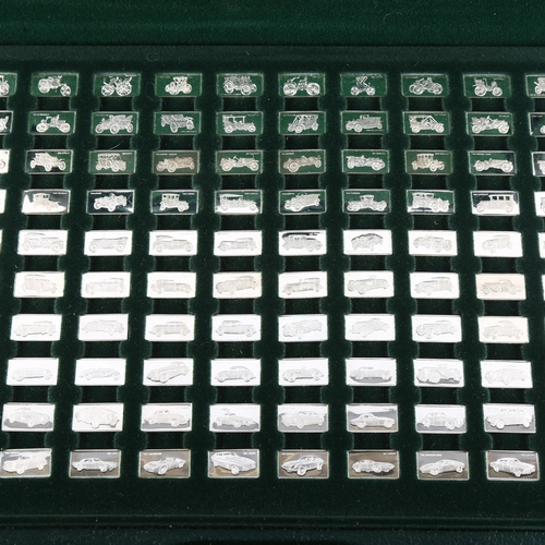 146 - The One Hundred Greatest Cars silver miniature ingot collection, cased, with certificate