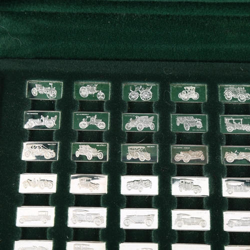 146 - The One Hundred Greatest Cars silver miniature ingot collection, cased, with certificate