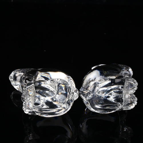 150 - A pair of Baccarat clear crystal hares, height 8cm