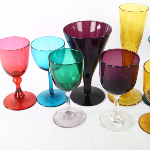 18 - A group of 19th century coloured glassware (9)