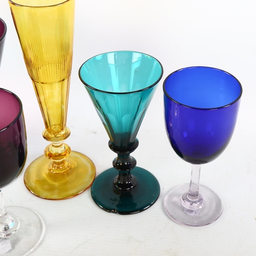 18 - A group of 19th century coloured glassware (9)