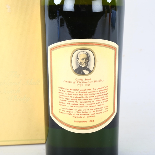25 - A vintage bottle of The Glenlivet 12 year old single malt whisky, 26 2/3 Fl oz, 70% proof