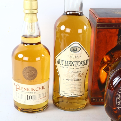28 - 4 bottles of whisky, 1ltr Auchentoshan, 75cl Dimple 15 year old, Old Pulteney 12 year old, and Glenk... 
