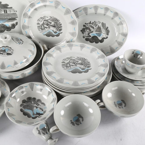 3 - Eric Ravilious for Wedgwood, Travel pattern part dinner service (28 pieces)