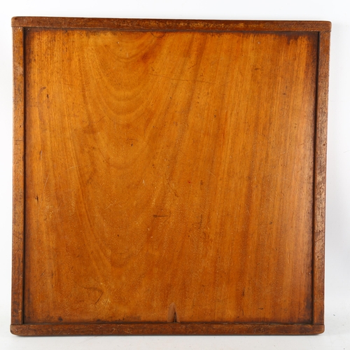 39 - A 19th century rosewood and satinwood inlaid games board, 46cm x 46cm