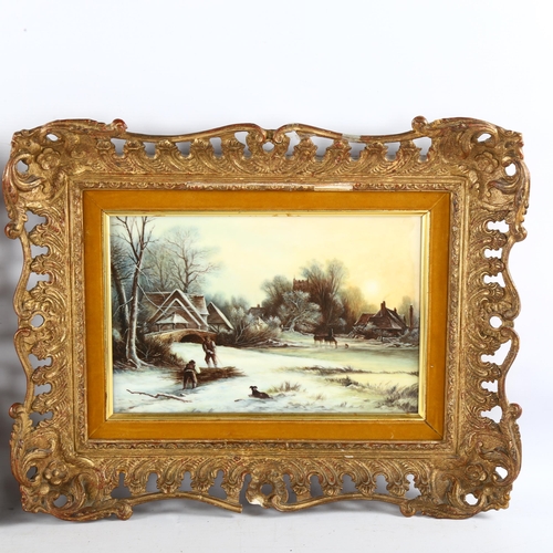 40 - A pair of Limoges porcelain plaques, with hand painted rural landscape scenes by Leighton Maybury, p... 