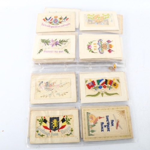 48 - A collection of silk postcards, mainly World War I