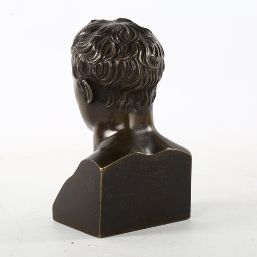 5 - A 19th century Grand Tour patinated bronze bust of a Roman Emperor, unsigned, height 12cm
