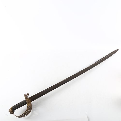 65 - A 19th century British Quill Point sword by Prosser, London, length 98cm