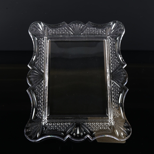 71 - WATERFORD IRISH CRYSTAL - a Victorian pattern photo frame, height 20.5cm, boxed