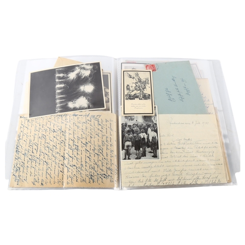 75 - A folder of German First and Second World War ephemera, postcards, letters and photographs