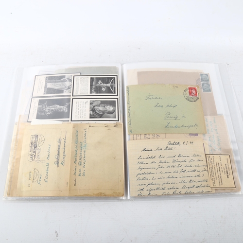 75 - A folder of German First and Second World War ephemera, postcards, letters and photographs