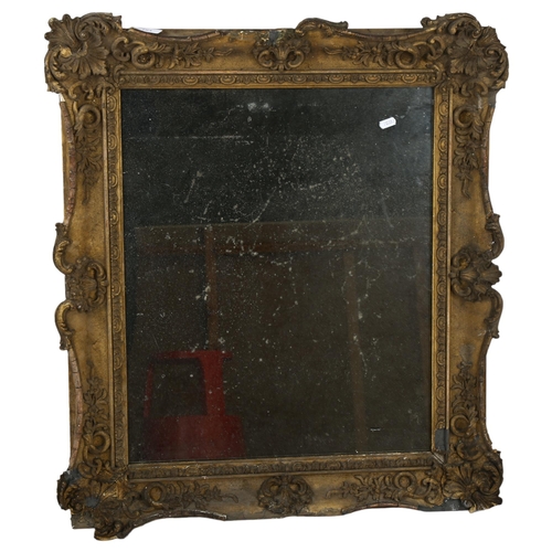 103 - A 19th century gilt-gesso framed wall mirror, overall dimensions 82cm x 72cm