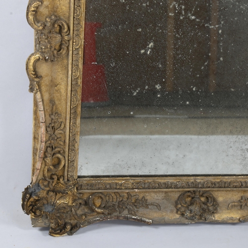 103 - A 19th century gilt-gesso framed wall mirror, overall dimensions 82cm x 72cm