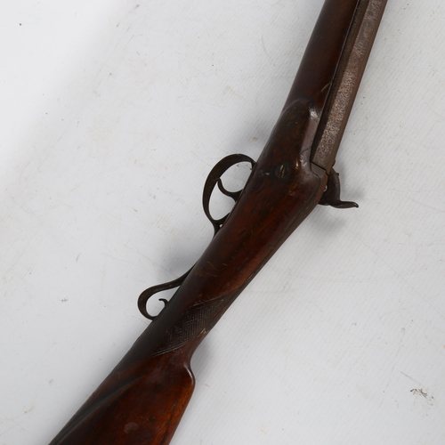 163 - An early 19th century percussion rifle, length 122cm